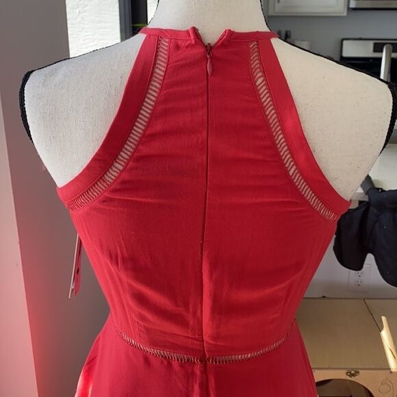 Aqua Women's Red Ladder‎ Inset Fit And Flare Dress - Picture 7 of 9